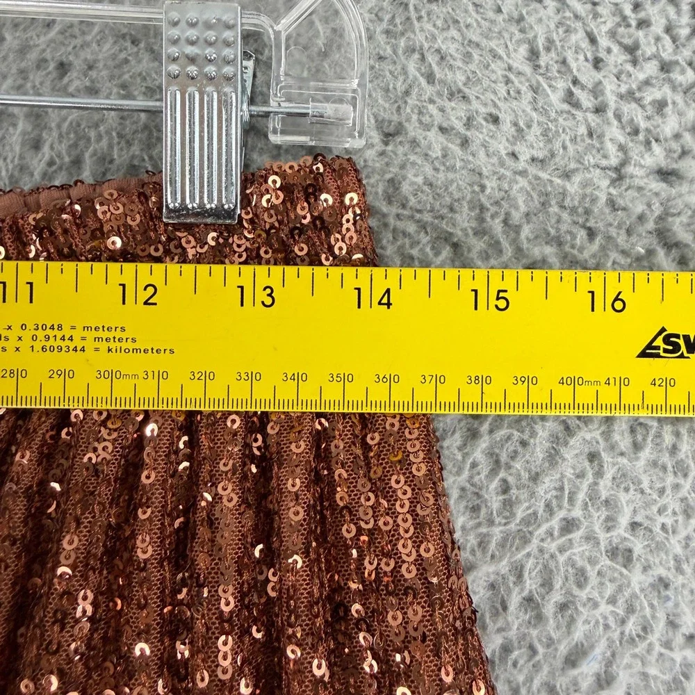 Free People Sequin Jogger Pants Womens Small Brown Copper High Rise Pleated Crop